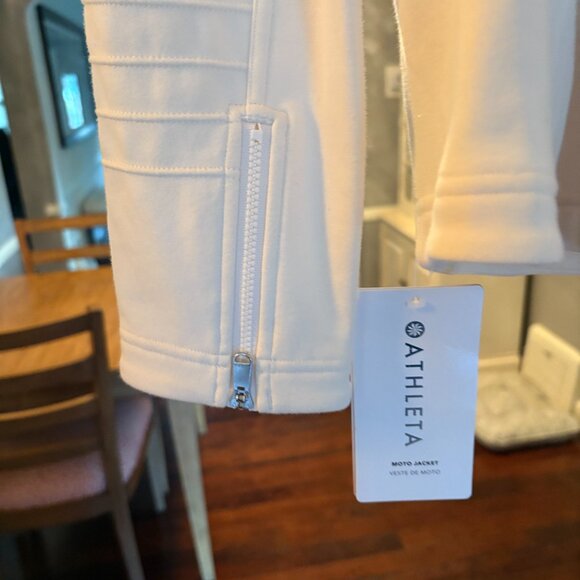 NWT Athleta Women's Moto Jacket in Ivory/Cream Size M - Picture 13 of 15